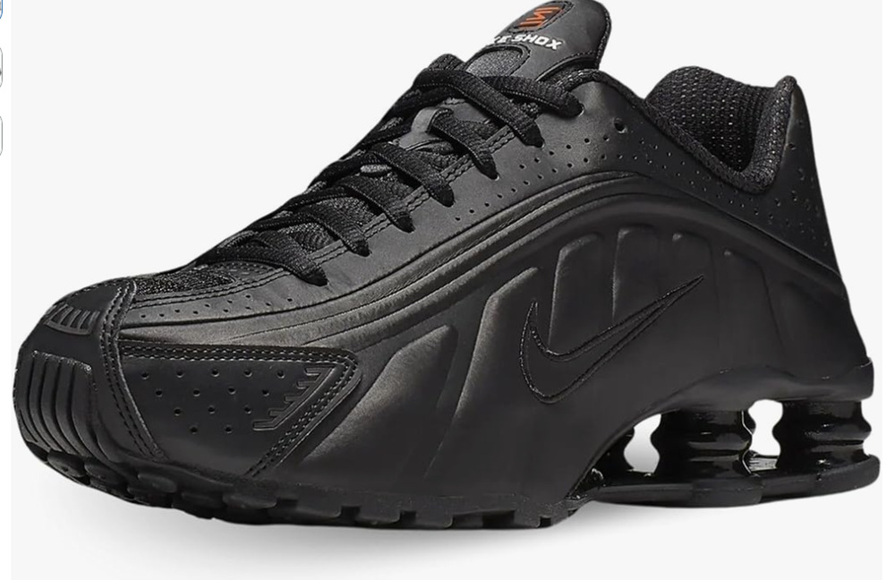 Nike Women's Shox R4 Trainers, Black Black Max Orange 000, 7 US